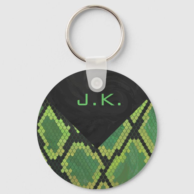 Monogram Snake Green und Black Schlüsselanhänger (Vorderseite)