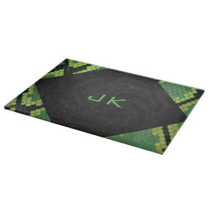 Monogram Snake Green und Black Schneidebrett