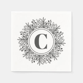 Monogram Snowflake Weihnachten Serviette