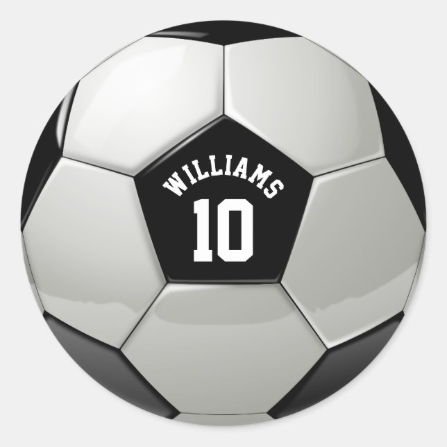 Monogram Soccer Ball Association Football Sports Runder Aufkleber (Vorderseite)