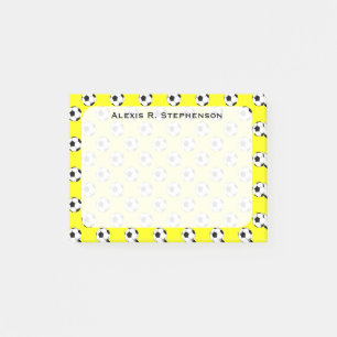 Monogram Soccer Futbol Balls gelb Post-it Klebezettel