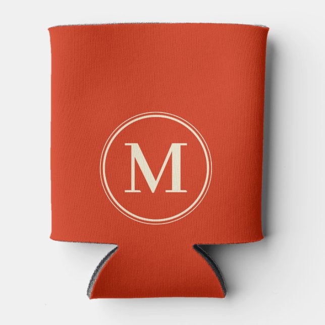 Monogram Solid Blutorange Farbe Dosenkühler (Vorderseite)