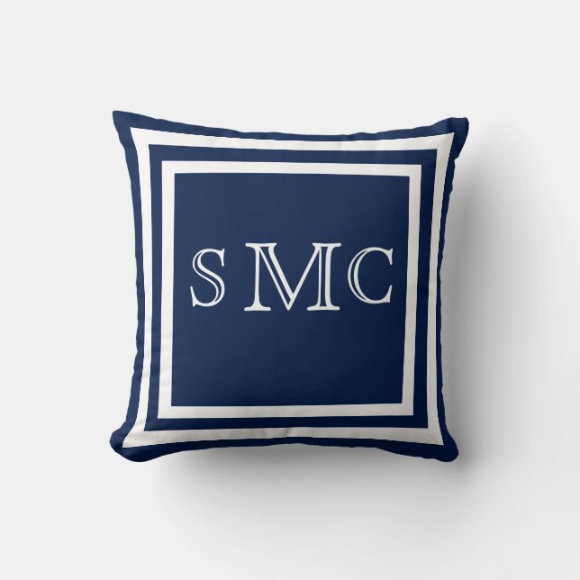 MONOGRAM Solid dark blue Einfaches schlichtes Kiss Kissen (Vorderseite)