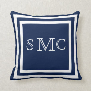 MONOGRAM Solid dark blue Einfaches schlichtes Kiss Kissen