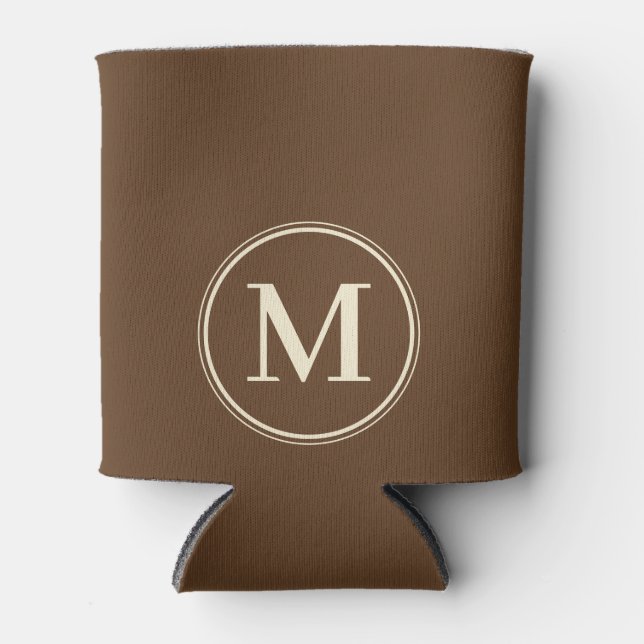 Monogram Solid Forest Braun Farbe Dosenkühler (Vorderseite)