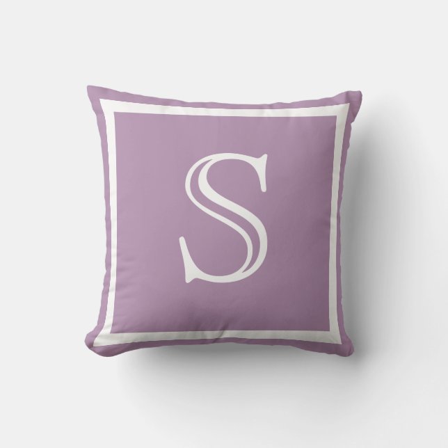 MONOGRAM Solid Lila Soft Lavendel schlichtes Kisse Kissen (Vorderseite)