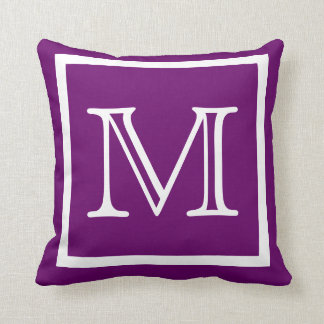 MONOGRAM Solid Lila Traube schlichtes Kissen
