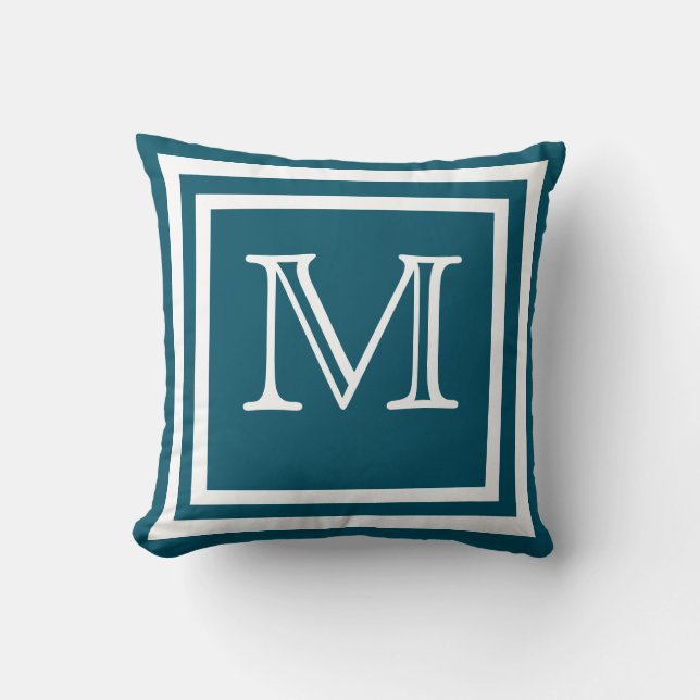 MONOGRAM Solid Soft Dark Navy Blue schlicht Throw Kissen (Vorderseite)