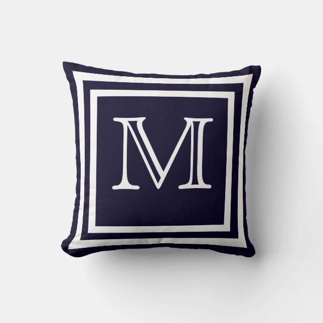 MONOGRAM Solid Soft Dark Navy schlicht Kissen (Vorderseite)