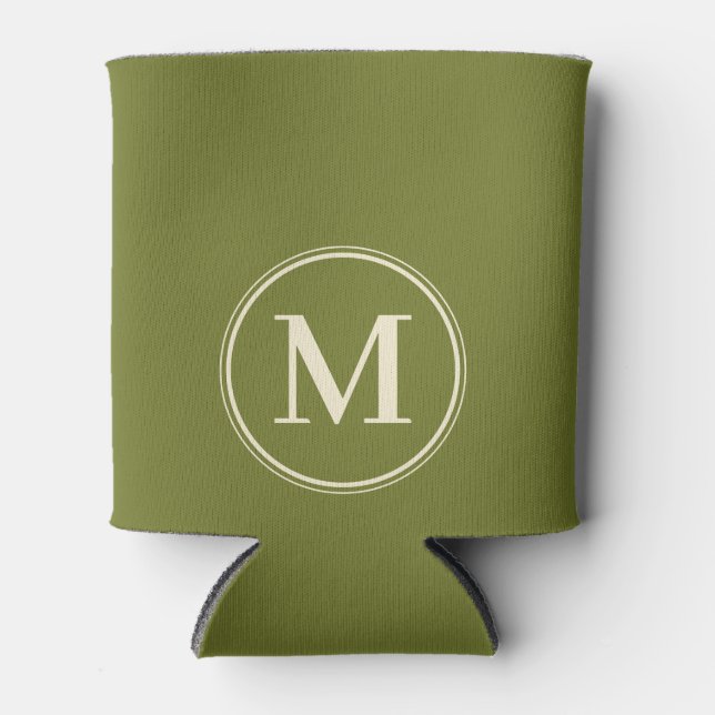 Monogram Solid Sweet Olive Farbe Dosenkühler (Vorderseite)
