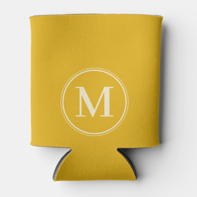 Monogram Solid Warm Sonnenblume Farbe Dosenkühler (Vorderseite)