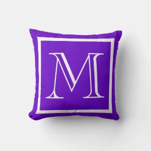 MONOGRAM Solide violet brillant coussin simple de 
