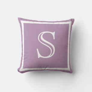MONOGRAM Solide violet doux lavande douce coussin