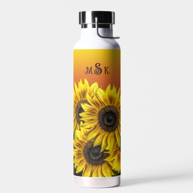 Monogram Sonnenblumen Trinkflasche (Links)