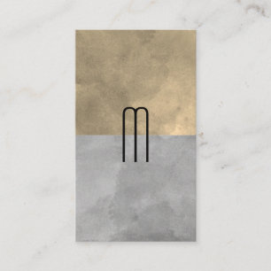 Monogram Sophisticed Sepia Gray Color Blocks Visitenkarte