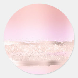 Monogram Spark Rose Blush Makeup Pastelle Beauty Runder Aufkleber