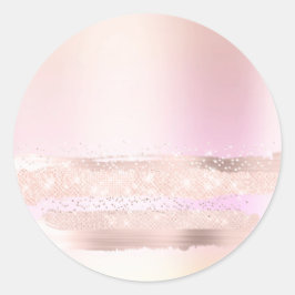 Monogram Spark Rose Blush Makeup Pastels Ombré Runder Aufkleber