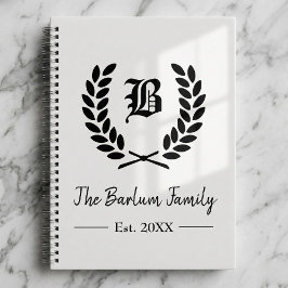 Monogram SpiralNotebook mit personalisiertem Famil Notizbuch