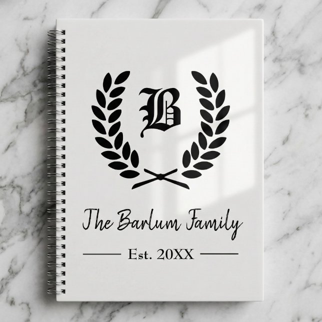 Monogram SpiralNotebook mit personalisiertem Famil Notizbuch (Family Name Monogram Spiral Notebook)