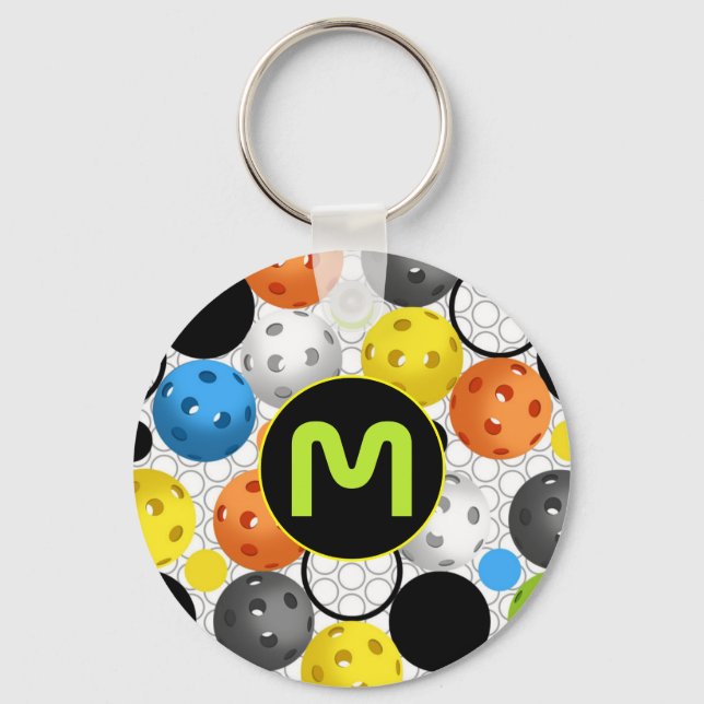 Monogram Sporty Multicolor Pickleball Schlüsselanhänger (Vorderseite)