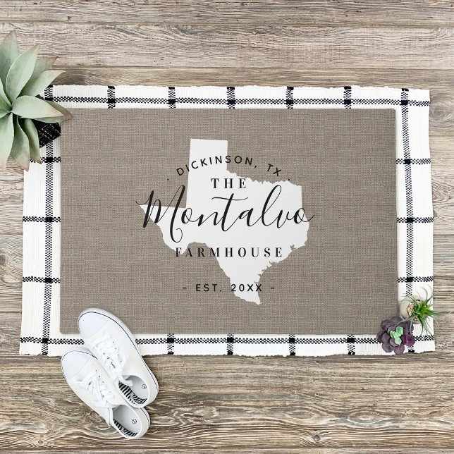 Monogram-Staat der Texas-Familie Doormat Fußmatte (Von Creator hochgeladen)