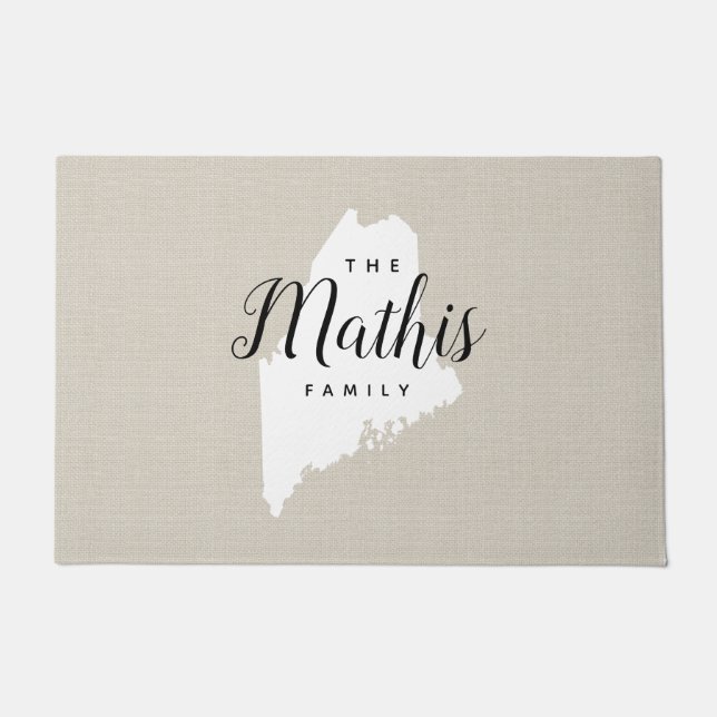 Monogram-Staat-Doormat der Maine-Familie Fußmatte (Vorderseite)