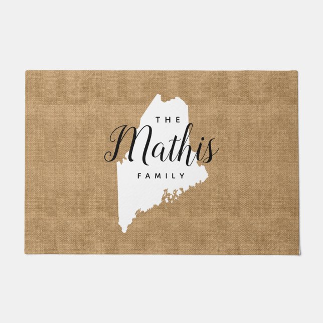 Monogram-Staat-Doormat der Maine-Familie Fußmatte (Vorderseite)