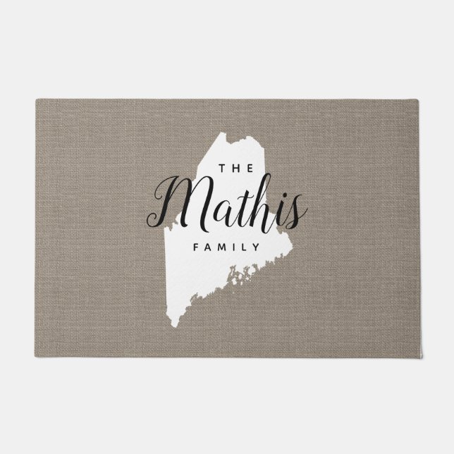 Monogram-Staat-Doormat der Maine-Familie Fußmatte (Vorderseite)