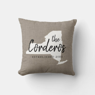 Monogram Staat Throw Kissen der New York-Familie