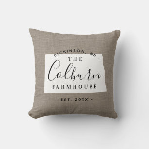 Monogram Staat Throw Kissen der Nord-Dakota-Famili