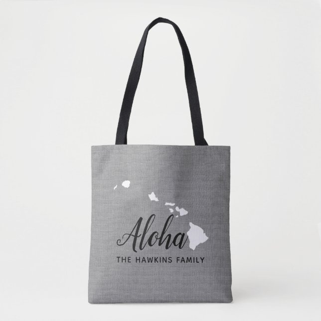 Monogram Staat Tote Bag der Hawaii-Familie Tasche (Vorderseite)