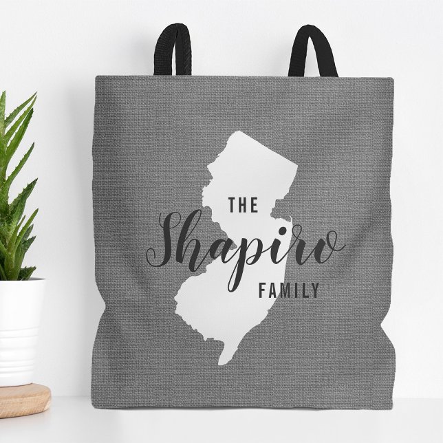 Monogram Staat Tote Bag der New Jersey-Familie Tasche (Von Creator hochgeladen)