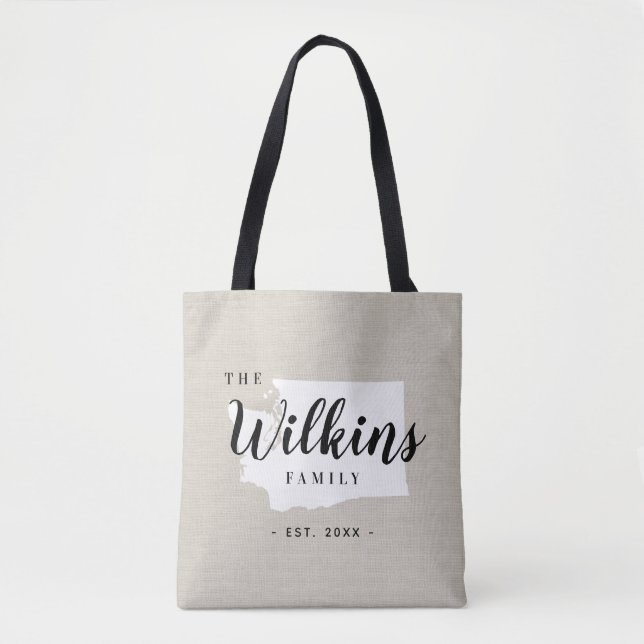 Monogram Staat Tote Bag Tasche (Vorderseite)