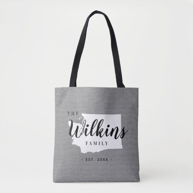 Monogram Staat Tote Bag Tasche (Vorderseite)