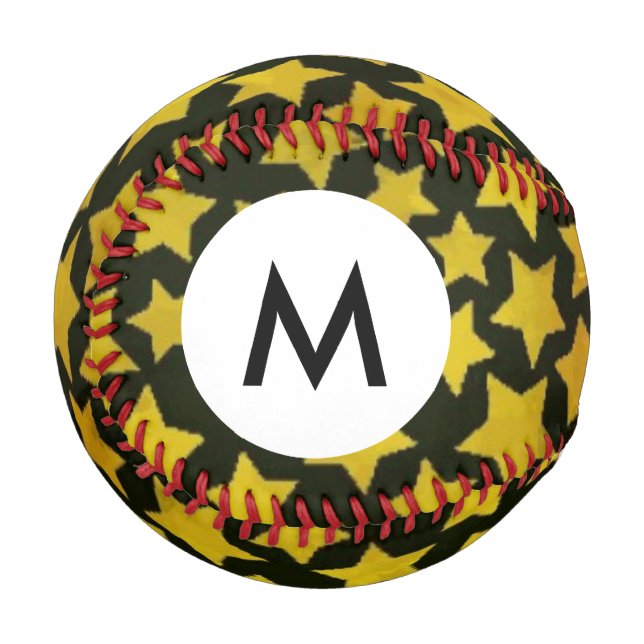 Monogram-Star-Hintergrund Baseball (Vorderseite Links)