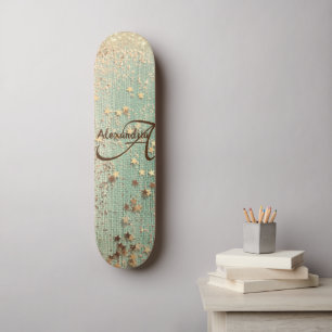 Monogram Stardust auf Sea Green Skateboard
