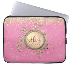 Monogram-Stars der Schildkröte auf rosa iPad Smart Laptopschutzhülle