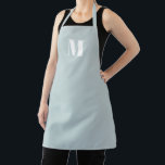 Monogram staubblau-weiß benutzerdefinierte Erstküc Schürze<br><div class="desc">Monogram staubblaue benutzerdefinierte Küche Schürze. Geeignet für Köche,  Koch,  Keramik,  Keramiken,  Handwerk,  Arbeit,  Küche,  Backen,  Grillen,  Grill,  sowie Geschäfte und Geschäfte etc.</div>