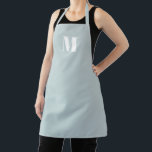 Monogram staubblau-weiß benutzerdefinierte Erstküc Schürze<br><div class="desc">Monogram staubblaue benutzerdefinierte Küche Schürze. Geeignet für Köche, Koch, Keramik, Keramiken, Handwerk, Arbeit, Küche, Backen, Grillen, Grill, sowie Geschäfte und Geschäfte etc.</div>