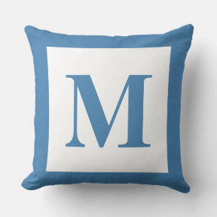 Monogram Steel Blue für industrielle Dekoration Kissen