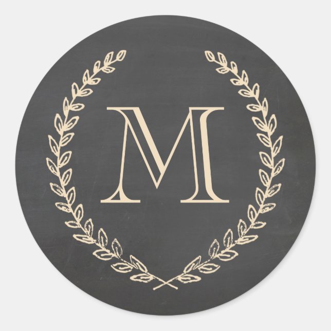 Monogram Sticker für Chalkboard-Stile (Vorderseite)