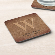Monogram Stilftiges rustikales Ledergold-Script