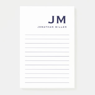 Monogram Stilvoll Moderne Minimalistisch Lined Post-it Klebezettel