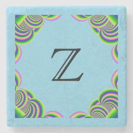 Monogram, Stone Untersetzer MultiColor Frame & LtB