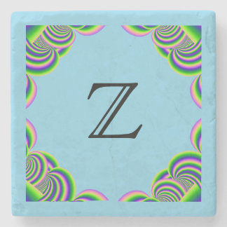 Monogram, Stone Untersetzer MultiColor Frame & LtB