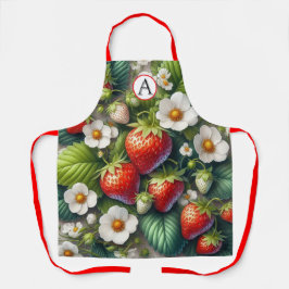 Monogram Strawberry All-over Print Schürze