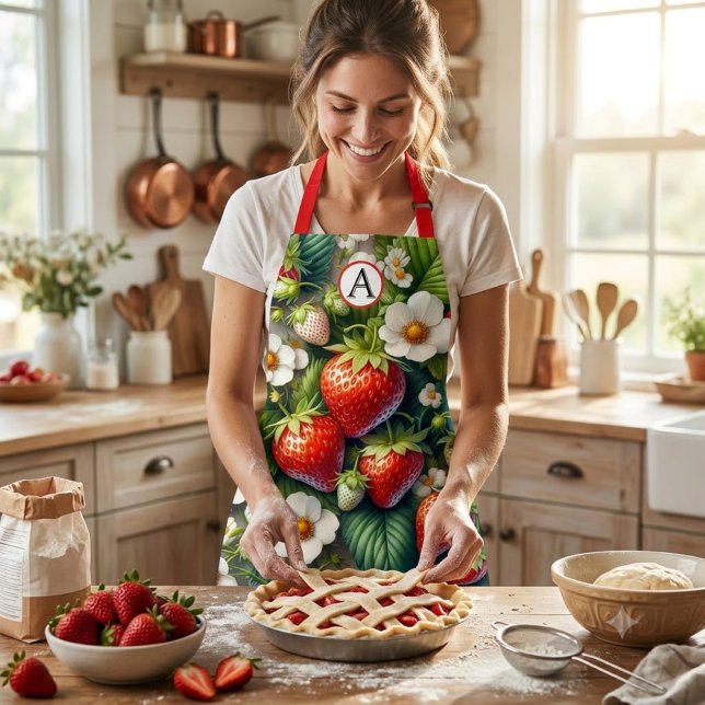 Monogram Strawberry All-over Print Schürze (Von Creator hochgeladen)