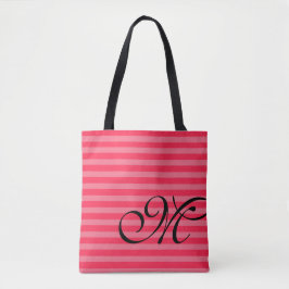 Monogram & Stripes Light & Hot Pink Tasche