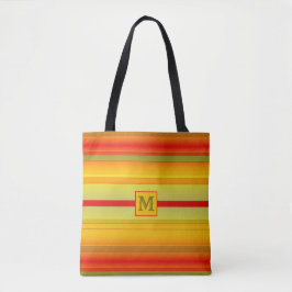 Monogram Stripter Muster Tote Bag Tasche