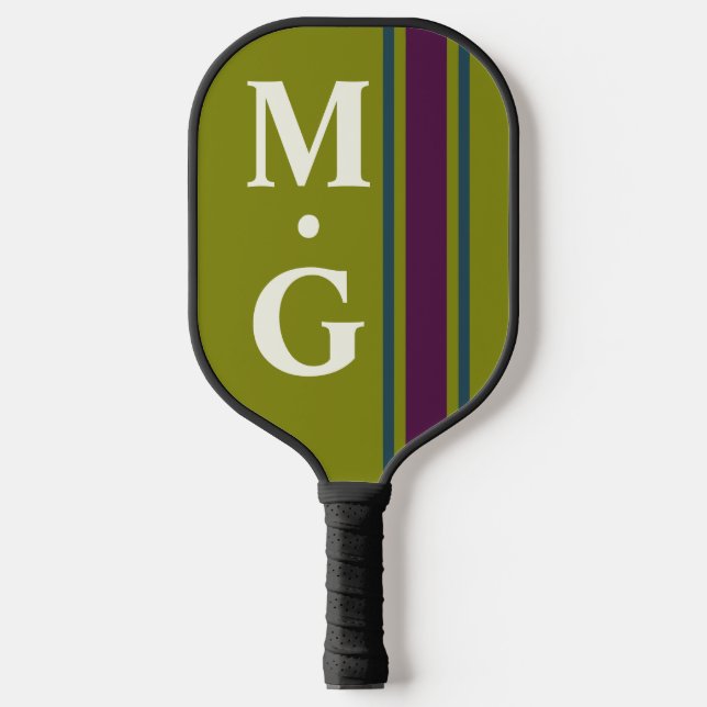 Monogram-stylische Preppy-Pickleballer-Fledermaus Pickleball Schläger (Vorderseite)